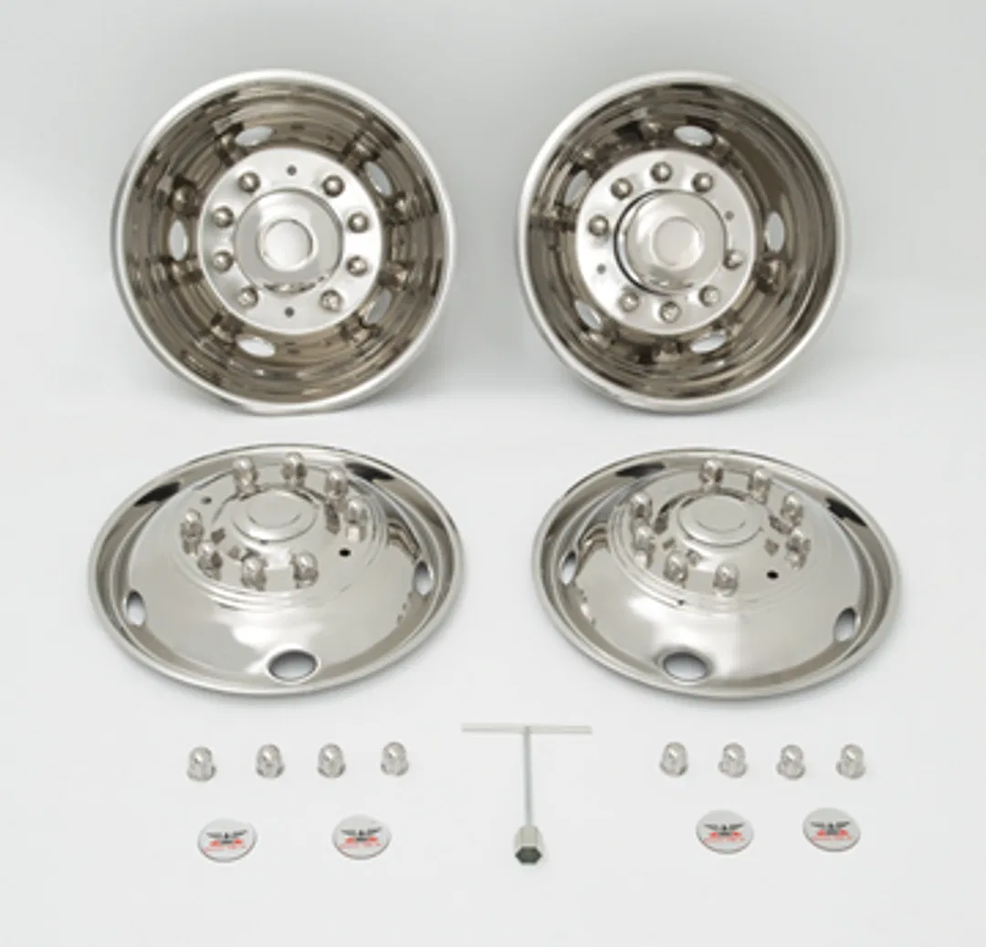 NF25 – PHOENIX USA Wheel Simulator, Fits 19-1/2 Inch Diameter 10 Lug Wheels Polished Stainless Steel Bolt-On Does Not...